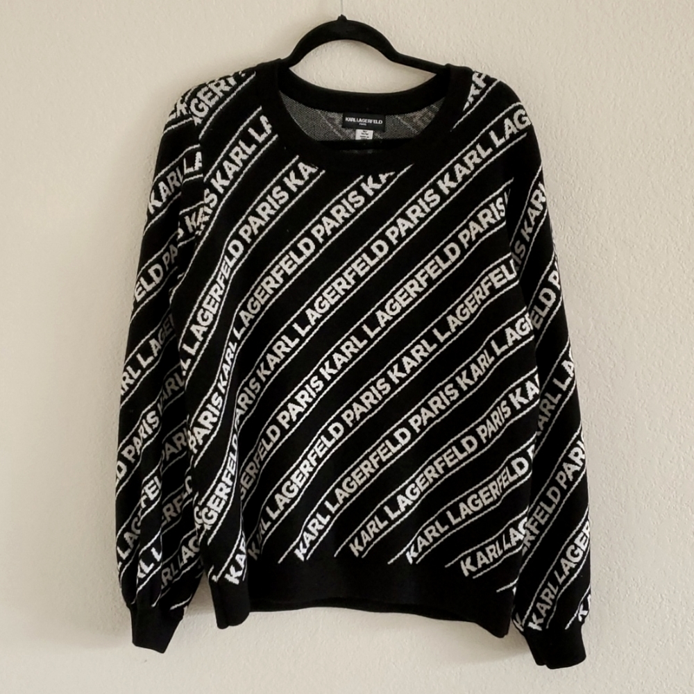 Karl Lagerfeld Black Sweater Size M